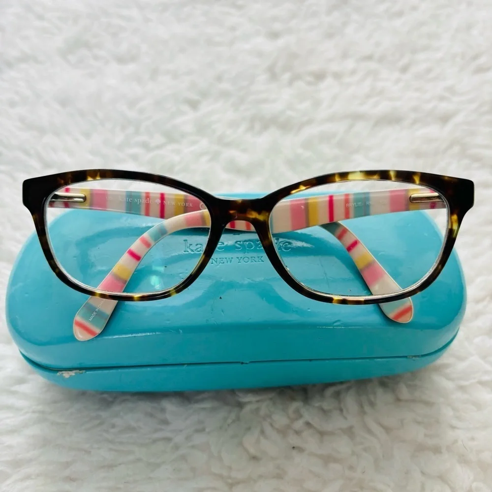 Kate Spade New York Dark Brown Tortoise/Multicolor Eyeglasses Frame only w/ Case